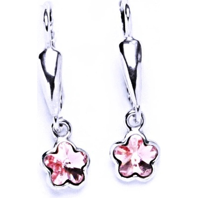 Čištín stříbrné patent s krystalem Swarovski light rose NK 1297/20