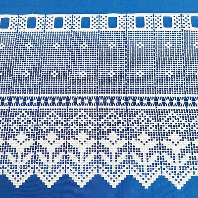 Háčkovaná vitrážová záclonka Gerster 11291 bílá výška 30 cm