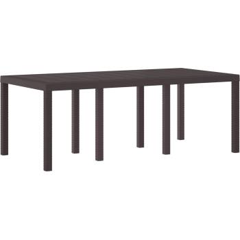 vidaXL Градинска маса Кафяво 200 x 100 x 73 см полиратан (871689)