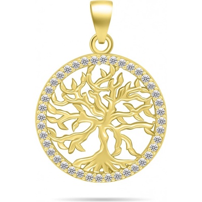 Brilio Silver pozlacený přívěsek Strom života se zirkony PT133Y
