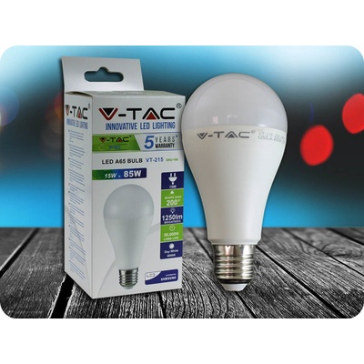 V-TAC E27 LED žárovka 15W, A65, SAMSUNG CHIP Teplá bílá