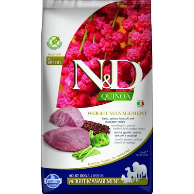N&D Quinoa Grain Free Dog Weight Mnmgnt Lamb & Broccoli 2,5 kg