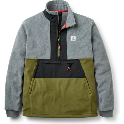 Passenger Мъжки поларен пуловер Passenger Woodland Hoodless 2.0 1/2 Zip Recycl. Polar Fleece Fleece jacket - Grey Marl / Khaki (004-6983-0212)