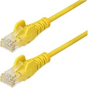 StarTech 25 см жълт тънък кабел cat6, тънък, без заплитане, rj45, utp, пач кабел (n6pat25cmyls)