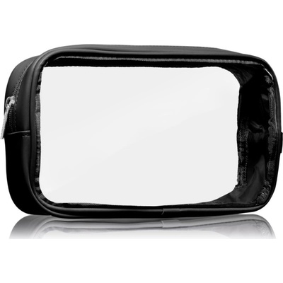 Notino Travel Collection transparentná kozmetická taštička M black