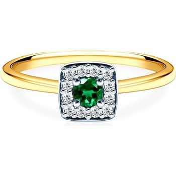 Image 1 of SAVICKI Годежен пръстен Savicki: двуцветно злато, смарагд, диаманти