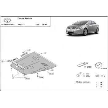 Scut Motor - Румъния Метална кора под двигател toyota avensis от 2008 до 2012 (73839)