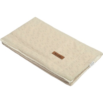 Sensillo Бродирано одеяло с дантела и плюш Sensillo - Бежово, 80 x 100 cm (SILLO-42912)