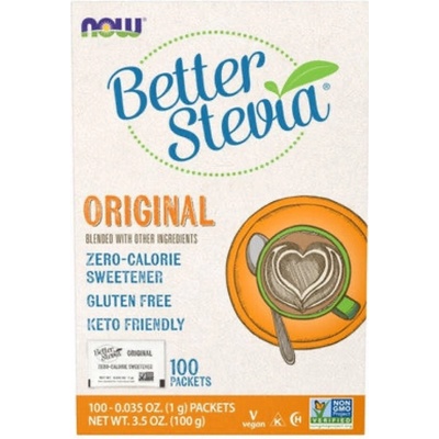 NOW Foods NOW Better Stevia vrecká, original, 100 vreciek