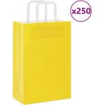 vidaXL Хартиени торбички 250 бр с дръжки жълти 21x11x31 см (4102008)