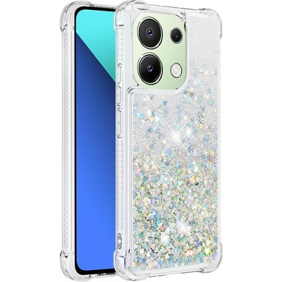 Glitter gelový přesýpací Xiaomi Redmi Note 13 stříbrný/srdíčka