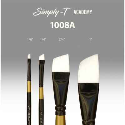 Štetec Simply-T Academy 1008A - skosený, krátka rukoväť Veľkosť štetca: 1/8