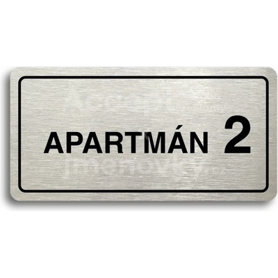 ACCEPT Piktogram APARTMÁN 2 II - stříbrná tabulka - černý tisk