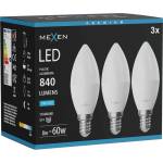 Mexen Nova 3x LED крушка E14, C37, 8W, Студена светлина - 6500K, 840 lm - L102-E14-0865-01x03 (L102-E14-0865-01x03)