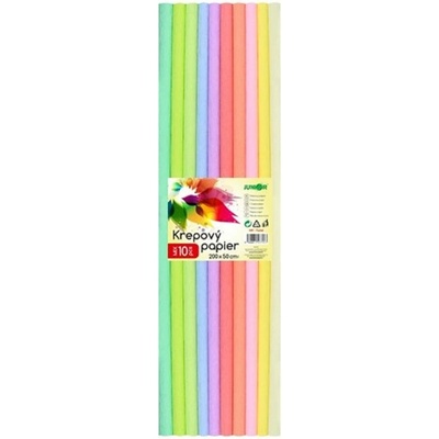 Junior - krepový papír 50 × 200 cm, pastelový mix - 10 ks