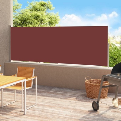 vidaXL Zatahovací boční markýza hnědá 200 x 500 cm
