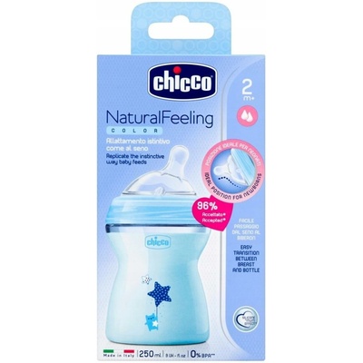 Chicco Lahev Naturalfeeling modrá 250 ml