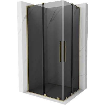 Mexen Velar L Duo плъзгаща душ кабина 90 x 80 см, графит, злато - 871-090-080-02-43-50 (871-090-080-02-43-50)