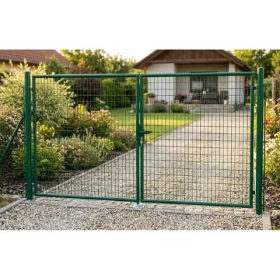 Strend Pro METALTEC DUO, 3580/1450/100x50 mm, zelený, dvoukřídlý, zahradní, ZN+PVC, RAL6005