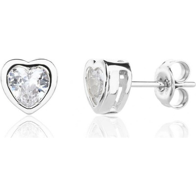 Jan Kos jewellery stříbrné náušnice s bílým kamenem 12119817