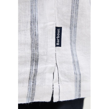 Barbour Риза Barbour Garnock Stripe S/S Regular Fit Shirt в бяло със свободна кройка с класическа яка MSH5608 (MSH5608)