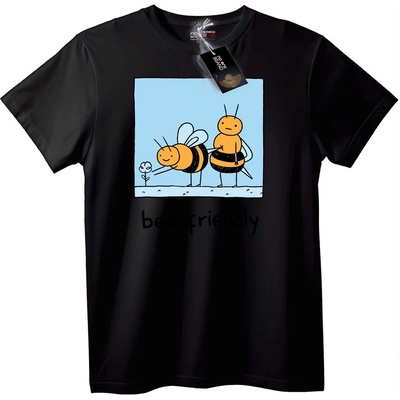 NOONEBRAND Тениска Бъди Дружелюбен - 7XL, Black