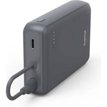 Hama Външна батерия Travel с кабел, 10000mAh, 2 изхода: 2x USB-C, антрацит (201739)