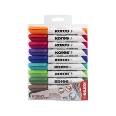 Kores Popisovač na biele tabule K-MARKER - okrúhly hrot, sada 10 farieb 704.561