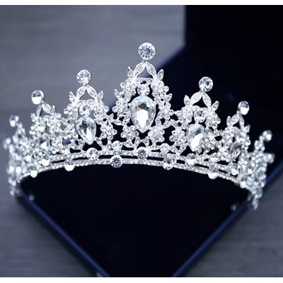 B-Top postříbřená krystalová korunka do vlasů – Zboží Dáma