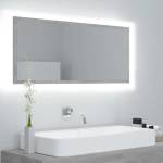 vidaXL LED огледало за баня, бетонно сиво, 100x8, 5x37 см, акрил (804944)