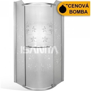 Štvrťkruhový sprchovací kút AUSTIN LUX s jednokrídlovými otváracími dverami 90 cm strieborná Sklo POTLAČ Ne