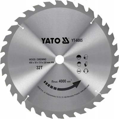Pilový kotouč na dřevo 400x30 mm 32 zubů YATO