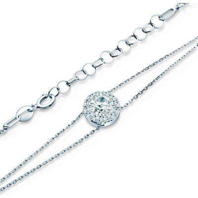 SAVICKI Náramok s príveskom biele zlato s diamantmi 0.14 ct 18 cm+3 cm - TIL-B-BR-014-DIA-B