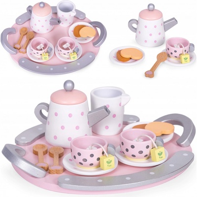 ECOTOYS Dřevěná čajová souprava šálky konvice 15 kusů – Zbozi.Blesk.cz