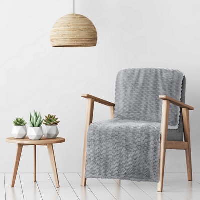 Mybesthome přehoz na křeslo sedačku FLANELA světle šedá 70 x 160 cm – Zbozi.Blesk.cz