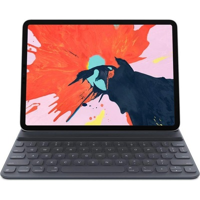 Apple Smart Keyboard Folio BG - оригинален полиуретанов калъф, клавиатура и поставка за iPad Pro 12.9 (2018) (черен)