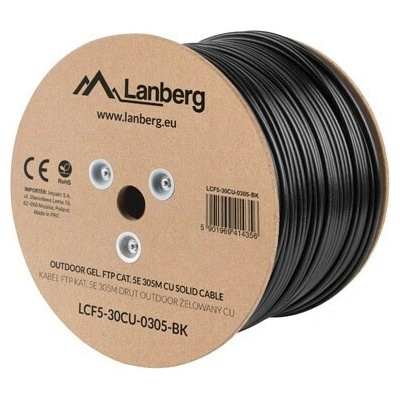 Lanberg LCF5-30CU-0305-BK Patch, Gel. FTP Cat. 5E venkovní, 305m
