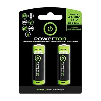 Powerton Nabíjecí Ni-MH baterie AA, 2-pack (WPABAAB2)