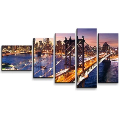 Sablio Obraz - 5-dílný Most v New Yorku - 100x60 cm