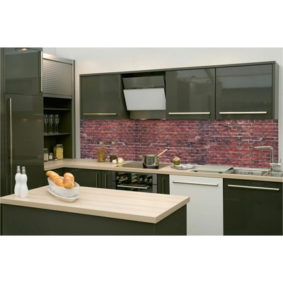 DIMEX KI-260-301 Fototapeta do kuchyně Tmavě červené cihly rozměry 260 x 60 cm