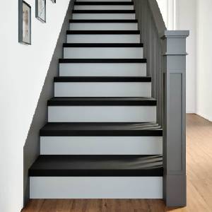 vidaXL Стълбищни стъпала, 8 бр, кафяво-черни, 80x25x2 см, дъб масив (3283026)