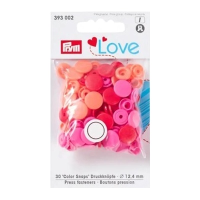 Prym LOVE plastové patentky Color snaps růžová, oranžová, červená