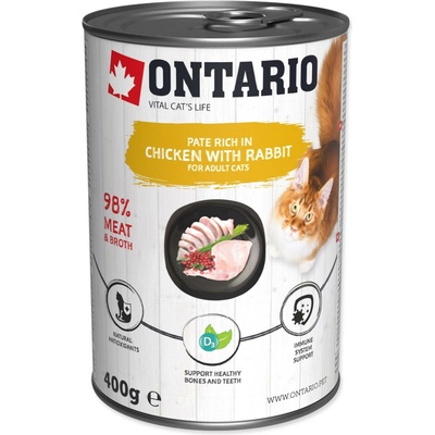 Ontario Cat kura s králikom ochutené brusnicami 400 g