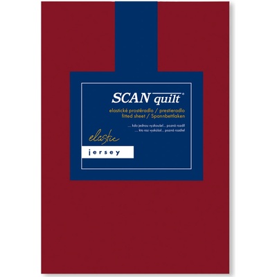 SCANquilt Prestieradlo Jersey Elastic Lycra tmavo červené 90x200