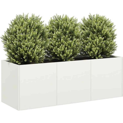 vidaXL Truhlík bílý 120x40x40 cm ocel válcovaná za studena