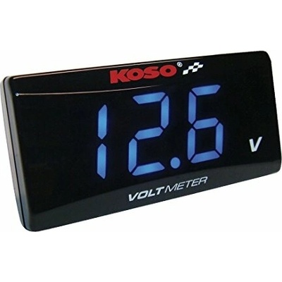Koso voděodolný voltmetr model SUPER SLIM (modré podsvětlení) (EL)