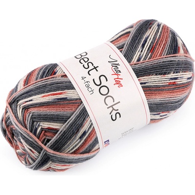 Pletací příze Best Socks samovzorovací / ponožkovka 100 g, střední, 20 (7382) hnědá