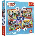 Trefl Пъзел 4в1 - Удивителният Том / Thomas and Friends (34619)