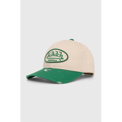 Von Dutch Памучна шапка с козирка Von Dutch в зелено с апликация (7030577)