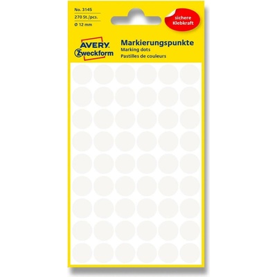 Avery Zweckform 3145 Kulaté etikety 12 mm 270 ks bílé